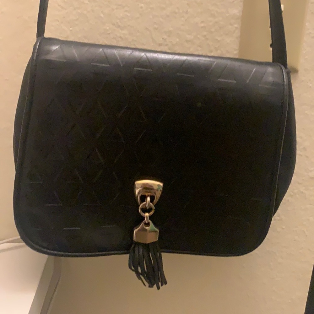 Black leather crossbody